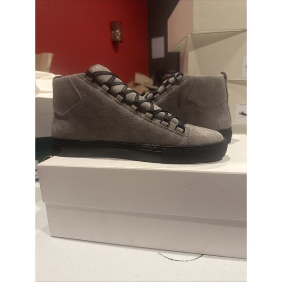 Balenciaga Arena High \'Grey Black\' suede sneakers Size 43 (10 Men’s)